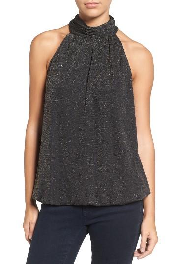 Women's Catherine Catherine Malandrino Emma Metallic Knit Mock Neck Top