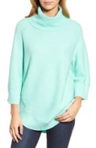 Women's Chaus Cowl Neck Shirttail Hem Sweater - Green