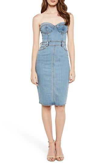 Women's Bardot Mia Denim Body-con Dress - Blue