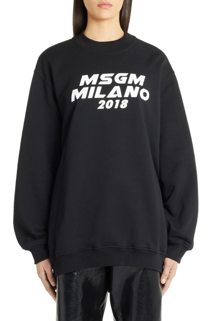 Women's Msgm Cutout Logo Sweatshirt
