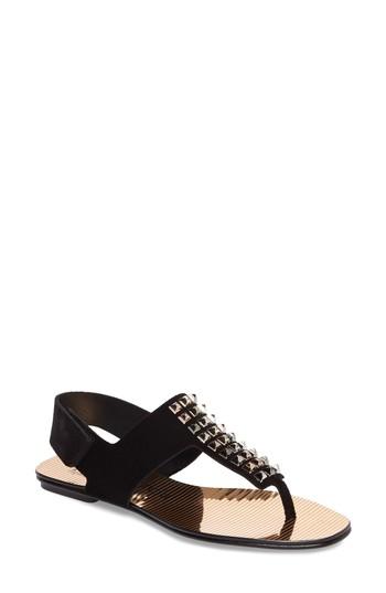 Women's Pedro Garcia Enid Studded T-strap Sandal Us / 35eu - Black