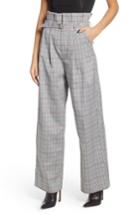 Women's English Factory High Waist Plaid Pants - Grey
