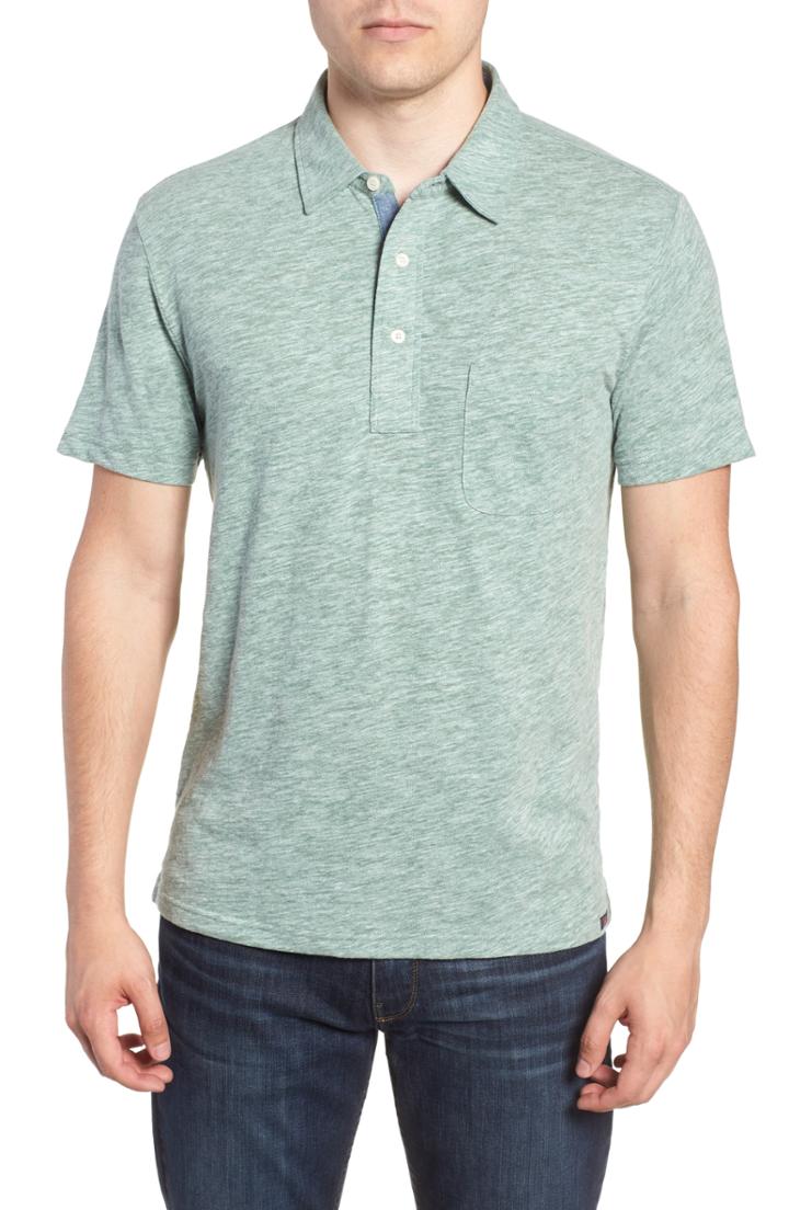 Men's Faherty Heather Polo, Size - Green