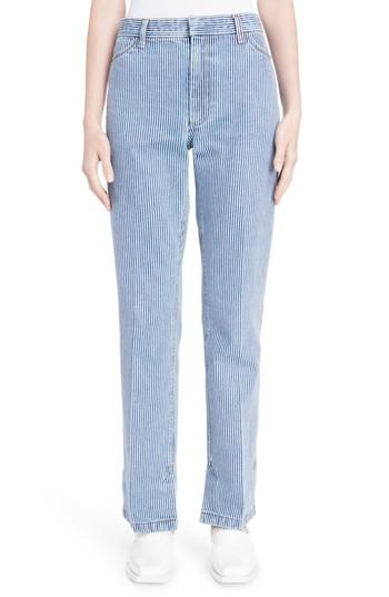 Women's Toga Stripe Straight Leg Jeans Us / 34 Fr - Blue