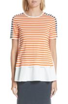 Women's Akris Punto Tricolor Stripe Mixed Media Tee - Orange