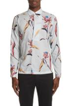 Men's Paul Smith Floral Pullover Woven Shirt - Blue
