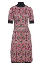 Women's Versace Collection Jacquard Knit Turtleneck Dress Us / 48 It - Pink