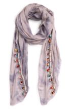 Women's Lulla Collection By Bindya Pom Pom Trim Scarf, Size - Purple