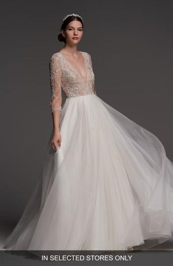 Women's Watters Lucretia Beaded Tulle & Organza Ballgown, Size In Store Only - Ivory