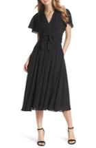 Women's Gal Meets Glam Collection Jane Tie Waist Midi Dress - Black