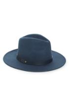 Women's Lack Of Color The Fleur High Crown Wool Fedora - Blue