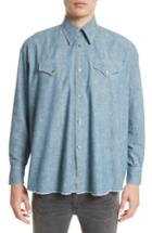 Men's Our Legacy Oversize Chambray Snap Front Shirt