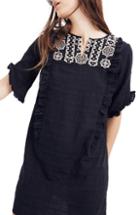Women's Madewell Embroidered Cassia Dress, Size - Black