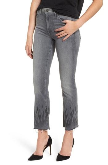 Women's Mother The Insider Frayed Ankle Jeans - Grey