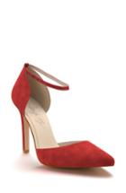 Women's Shoes Of Prey D'orsay Ankle Strap Pump .5 B - Red