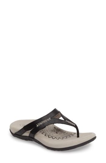 Women's Aetrex Celia Flip Flop Eu - Black