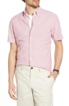 Men's 1901 Trim Fit Seersucker Short Sleeve Sport Shirt - Red