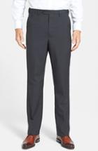 Men's Berle Self Sizer Waist Tropical Weight Flat Front Trousers X 30 - Black