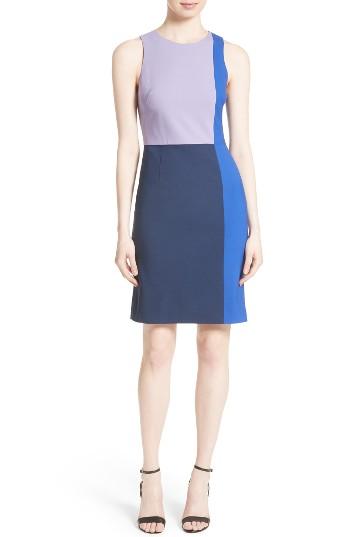 Women's Diane Von Furstenberg Paneled Stretch Wool Sheath Dress