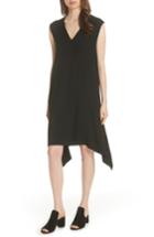 Women's Eileen Fisher Cutout Jersey Shift Dress, Size - Black