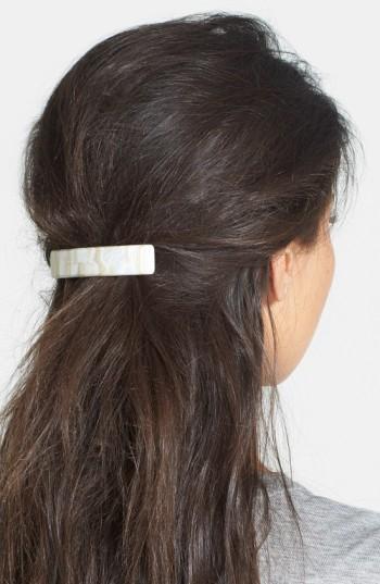 France Luxe Rectangle Barrette, Size - Beige