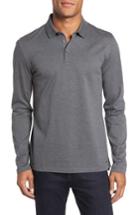 Men's Boss Pleins Slim Fit Long Sleeve Polo - Grey