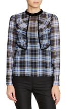 Women's Maje Lancho Floaty Check Blouse - Blue