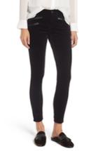 Women's Ag The Legging Ankle Skinny Moto Velvet Pants - Black