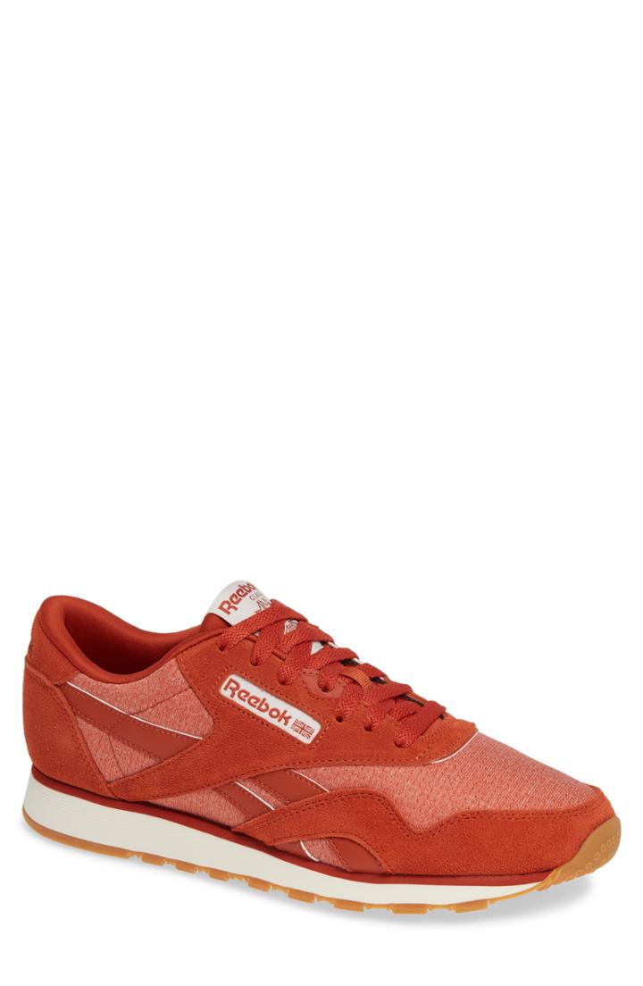 Men's Reebok Classic Leather Nylon Sg Sneaker .5 M - Orange
