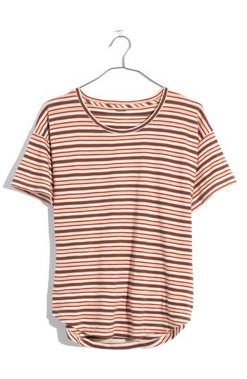 Women's Madewell Whisper Cotton Stripe Crewneck Tee, Size - White