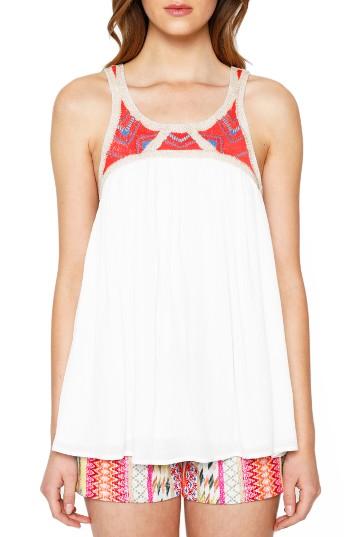 Women's Willow & Clay Embroidered Yoke Tank - Ivory