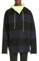 Men's Juun.j Long Sleeve Hooded Polo - Blue