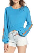 Women's Pam & Gela Imagine Peace Crop Sweatshirt - Blue