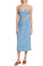 Women's 3x1 Nyc Peekaboo Chambray Midi Dress - Blue