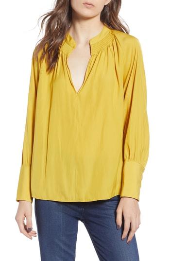 Women's Chelsea28 Smocked Neck Top, Size - Yellow