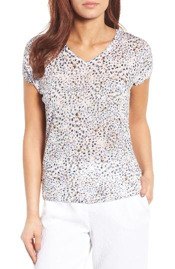 Women's Nic+zoe Beach Dots Linen Blend Top