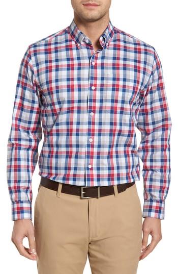 Men's Cutter & Buck Dylan Easy Care Plaid Sport Shirt - Pink