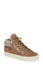 Women's Giuseppe May London Mid-rise Lace-up Genuine Shearling Sneaker .5 M - Brown