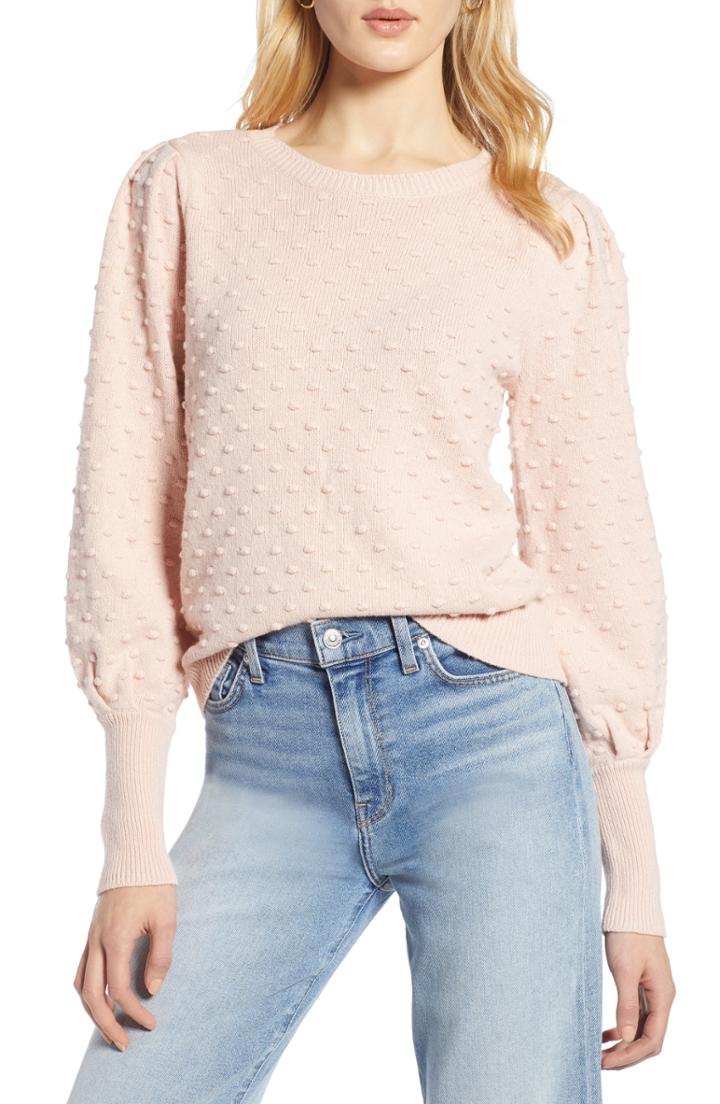 Women's Halogen Bobble Stitch Sweater - Pink