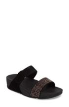 Women's Fitflop(tm) Lulu Popstud Wedge Slide Sandal M - Black
