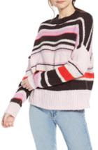 Women's Something Navy Stripe Sweater, Size - Pink