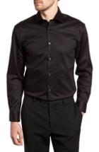 Men's John Varvatos Star Usa Slim Fit Stretch Solid Dress Shirt R - Black