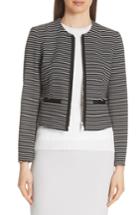 Women's Boss Kubina Stripe Knit Jacket - Black