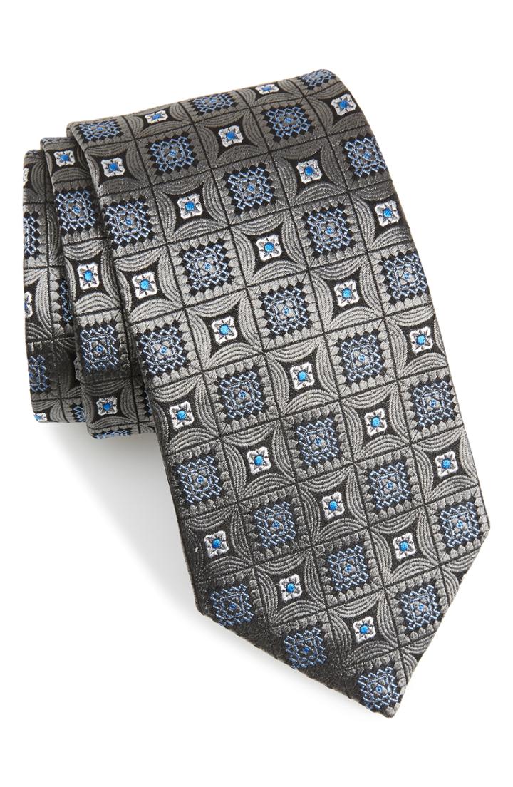 Men's David Donahue Silk Medallion Tie, Size - Pink