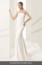 Women's Rosa Clara Parma Illusion Crepe Gown, Size - Ivory