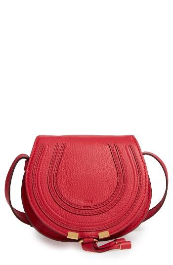 Chloe 'mini Marcie' Leather Crossbody Bag - Red
