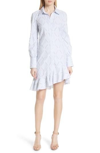 Women's Derek Lam 10 Crosby Diamond Jacquard Shirtdress - Blue