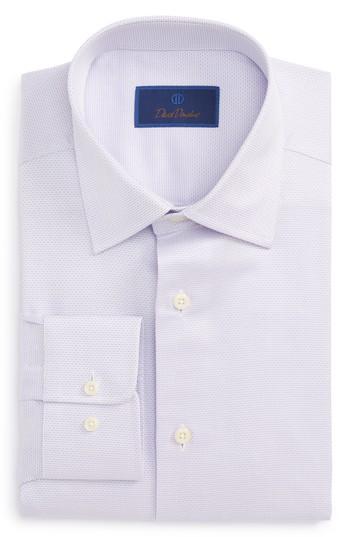 Men's David Donahue Regular Fit Solid Dress Shirt .5 34/35 - Purple