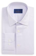 Men's David Donahue Regular Fit Solid Dress Shirt .5 34/35 - Purple