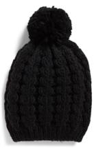 Women's Treasure & Bond Chunky Knit Pom Beanie - Black